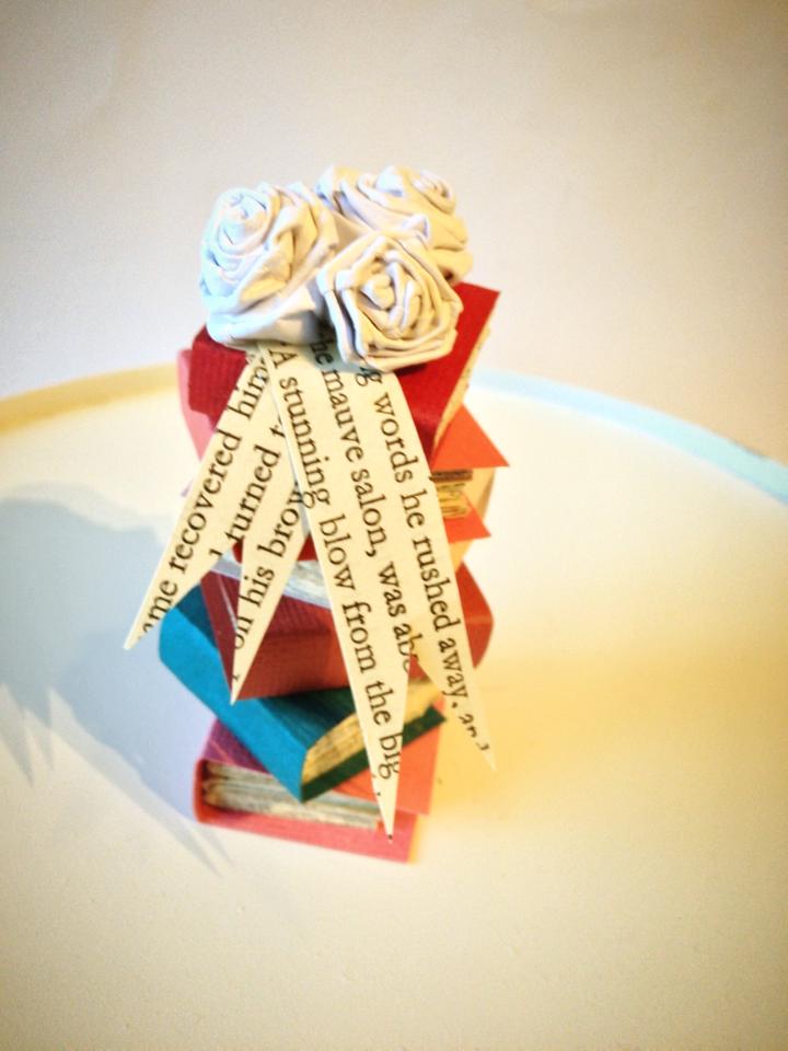 Etsy listing Ruby Canoe Design $25 Stack of Books Cake Topper Wedding/Graduation/Birthday