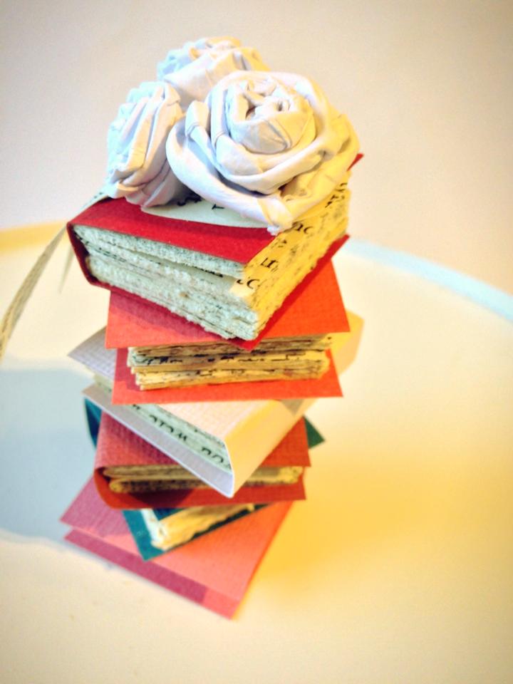 Etsy listing Ruby Canoe Design $25 Stack of Books Cake Topper Wedding/Graduation/Birthday