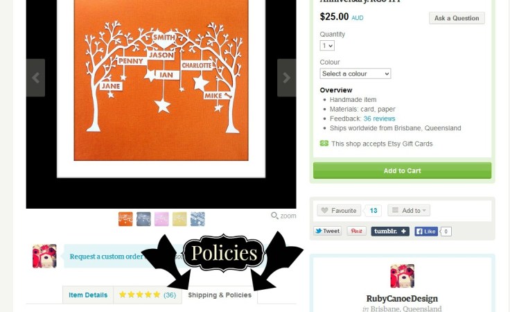 Shipping and policies