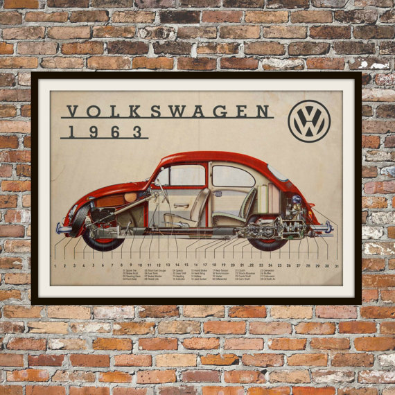 Cut away of a 1963 VW